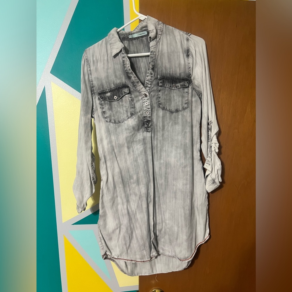 Jean like dress. Rustic distressed.